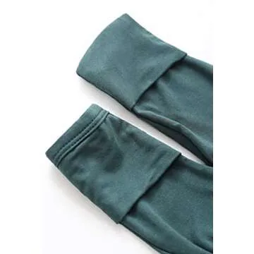 Newborn Baby Boys Girls Knotted Gown Hat Set Soft Viscose from Bamboo Infant Sleeper Baby Sleep Gown with Mittens (Deep Green, 0-3 Months)