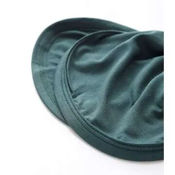 Newborn Baby Boys Girls Knotted Gown Hat Set Soft Viscose from Bamboo Infant Sleeper Baby Sleep Gown with Mittens (Deep Green, 0-3 Months)