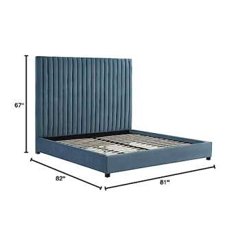 Luxury Handcrafted Tufted Velvet King Bed by TOV