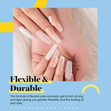 Beetles Poly Extension Gel Nail Kit Builder Gel Nail Art Design Nail Extension Gel Nail Salon All-in-One French Manicure Kit for Beginner Easy DIY at Home