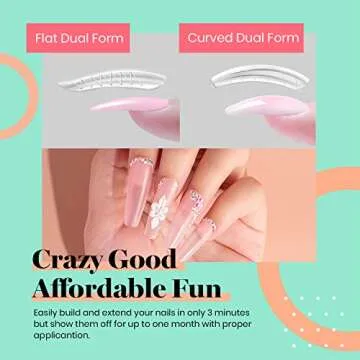 Beetles Poly Extension Gel Nail Kit Builder Gel Nail Art Design Nail Extension Gel Nail Salon All-in-One French Manicure Kit for Beginner Easy DIY at Home