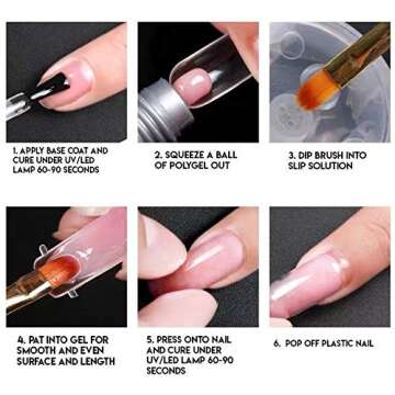 Beetles Poly Extension Gel Nail Kit Builder Gel Nail Art Design Nail Extension Gel Nail Salon All-in-One French Manicure Kit for Beginner Easy DIY at Home