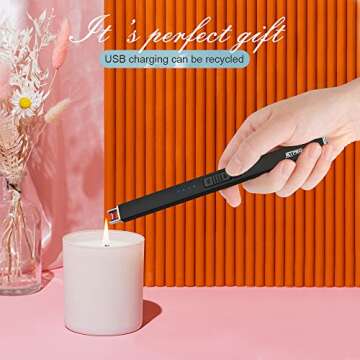 JETPRO Electric Arc Windproof Lighter Flameless USB Rechargeable Lighter with Safety Lock for Candle...