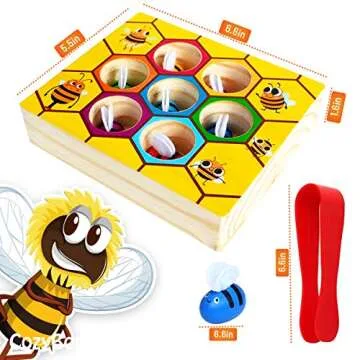CozyBomB Clamp Bee Matching Game for Toddlers