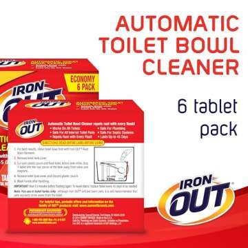 Iron OUT Automatic Toilet Bowl Cleaner, Helps Remove and Prevent Rust Stains in Toilet Bowls and Tan...