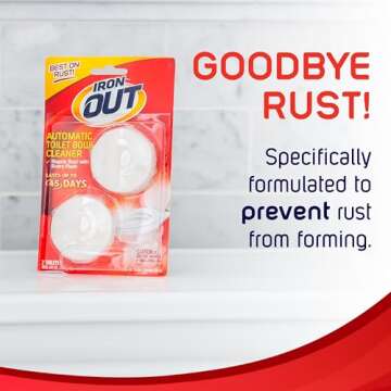 Iron OUT Automatic Toilet Bowl Cleaner, Helps Remove and Prevent Rust Stains in Toilet Bowls and Tanks, 6 Tablets