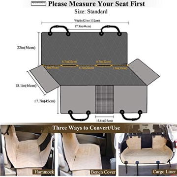 VIVAGLORY Waterproof Dog Car Seat Cover for All Cars