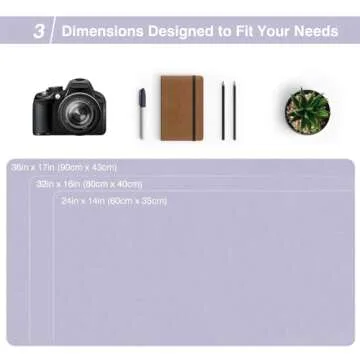 TOWWI Dual Sided Desk Pad, Large Desk Mat, Waterproof Desk Blotter Protector Mouse Pad, Leather Desk Pad Large for Keyboard and Mouse (36" x 17", Purple/Purple)