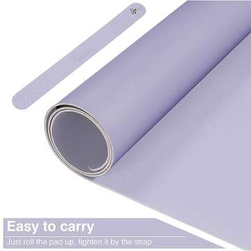 TOWWI Dual Sided Desk Pad, Large Desk Mat, Waterproof Desk Blotter Protector Mouse Pad, Leather Desk Pad Large for Keyboard and Mouse (36" x 17", Purple/Purple)