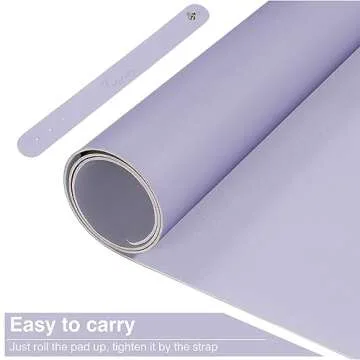 TOWWI Dual Sided Desk Pad, Large Desk Mat, Waterproof Desk Blotter Protector Mouse Pad, Leather Desk Pad Large for Keyboard and Mouse (36" x 17", Purple/Purple)