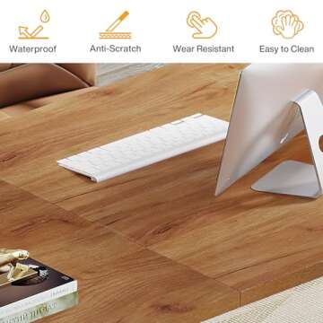 Tribesigns Modern Executive Desk, 70.9" Large Office Computer Desk, Conference Table Meeting Room Table, Simple Workstation Business Furniture for Home Office, Brown