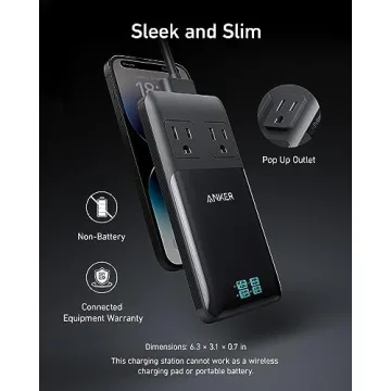 Anker Prime 6-in-1 USB C Charging Station, 140W Compact Power Strip for Work and Travel, 5 ft Detachable Extension Cord with 6 Ports, for iPhone 15/15 Plus/15 Pro/15 Pro Max(Non-Battery, Non-Wireless)