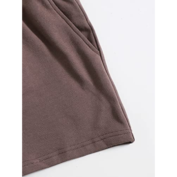 Verdusa Women's Stylish Halter Top Shorts Set Mocha Brown