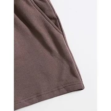 Verdusa Women's Stylish Halter Top Shorts Set Mocha Brown