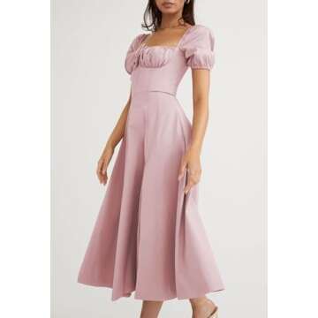 Women's Floral Cottagecore Maxi Dress - Elegant & Flowy