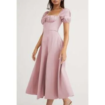 Women's Floral Cottagecore Maxi Dress - Elegant & Flowy