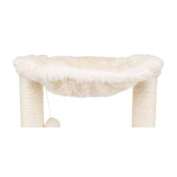 TRIXIE Baza Scratching Post with Hammock | 16" Base, Cream, Small