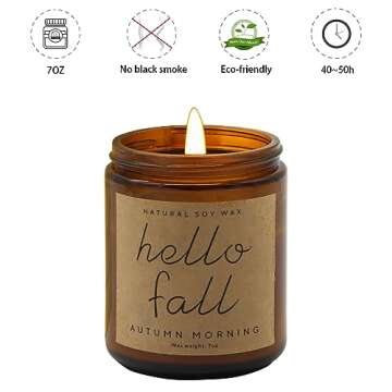 Fall Decorations for Home - Fall Candles, Fall Gifts for Women, Natural Soy Wax Autumn Morning Scent...