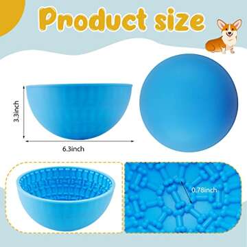 Patelai 2 Pcs Dog Enrichment Lick Bowls Silicone Freeze Bowls Interactive Cat Licking Mats Slow Feed...