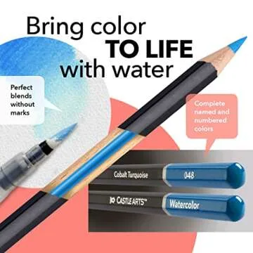 Castle Art Supplies “Botanical” Themed Watercolour Pencils Set | 24 Premium Quality, Selected Vibrant Colours | Draw and Paint at the Same Time | For Adult Artists and Gifting | In Special Tin Box