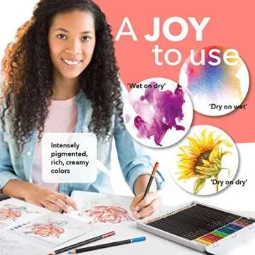 Castle Art Supplies “Botanical” Themed Watercolour Pencils Set | 24 Premium Quality, Selected Vibrant Colours | Draw and Paint at the Same Time | For Adult Artists and Gifting | In Special Tin Box