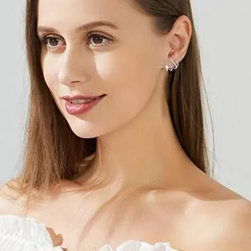 Fashionable PANSHI Sterling Silver Earrings for Women