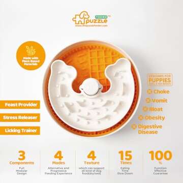 Puzzle Feeder Slow Feeder Dog Bowls, Rich Texture Dog Lick Bowls, Enrichment Puppy Bowls for Small D...
