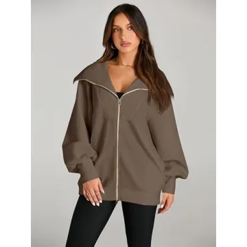 Stylish Oversized Sweater with Gold Zipper Accent