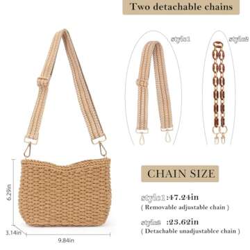 Chic GOKTOW Straw Purse Bag - Stylish Woven Handbag for Summer Adventures
