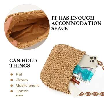 GOKTOW Straw Purse Bag for Summer Travel and Beach