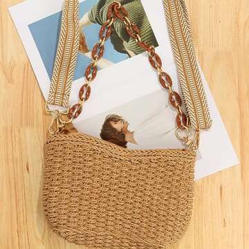 GOKTOW Straw Purse Bag for Summer Travel and Beach