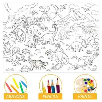Construction Giant Coloring Poster for Kids Large Coloring Tablecloth Activity Drawing Roll Paper Books Sheets Page Table Cover Art Crafts for Classroom Home Gift Birthday Party Supplies Decoration