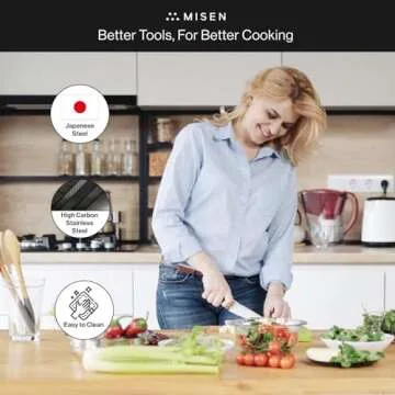 Misen 5.5 Inch Utility Knife - High Carbon Stainless Steel Kitchen Knife for Chopping & Slicing - Ergonomic Design for Culinary & Professional Chefs - Black