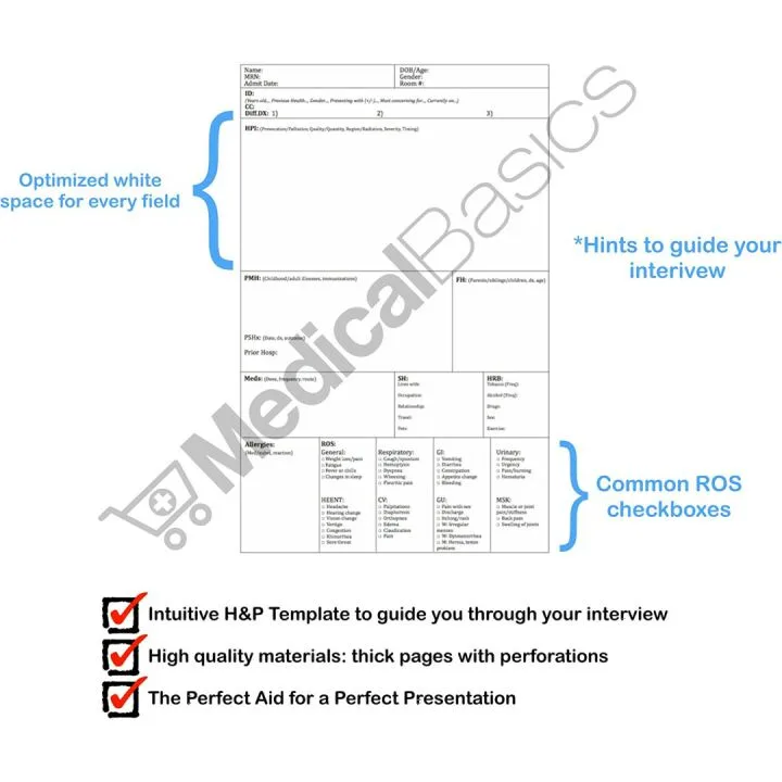 H&P Notebook - 100 Medical Templates for Professionals