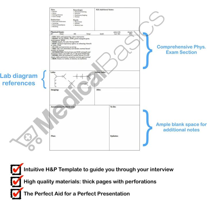 H&P Notebook - 100 Medical Templates for Professionals