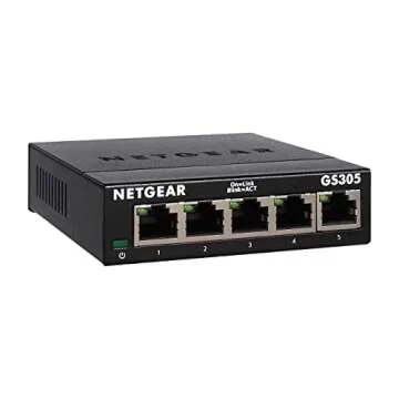 NETGEAR 5-Port Gigabit Ethernet Unmanaged Essentials Switch (GS305) - Home Network Hub, Office Ether...