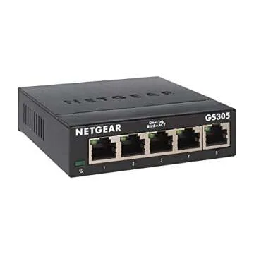 NETGEAR 5-Port Gigabit Ethernet Unmanaged Essentials Switch (GS305) - Home Network Hub, Office Ethernet Splitter, Plug-and-Play, Silent Operation, Desktop or Wall Mount
