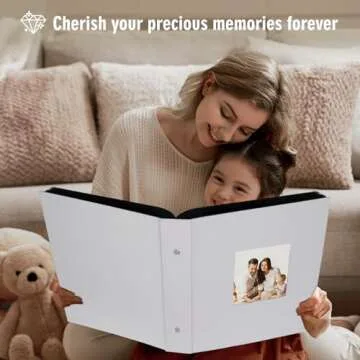 Artmag Fabric Photo Album 4x6 1000 Large Capacity for Family Wedding Anniversary Linen Album Holds 1000 Horizontal and Vertical Photos (1000 Pockets, White)