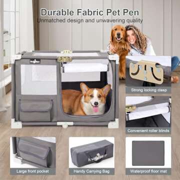 Paw Ballet Portable Dog Playpen | Foldable Pet Crate