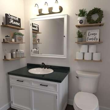 WOPITUES Wood Floating Shelves Set of 6, Shelves for Wall Decor, Farmhouse Shelf for Bedroom, Bathro...