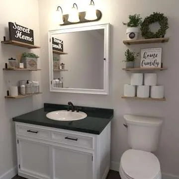 WOPITUES Wood Floating Shelves Set of 6, Shelves for Wall Decor, Farmhouse Shelf for Bedroom, Bathro...