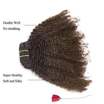 Anrosa Ombre Kinky Curly Clip In Extensions for Black Women