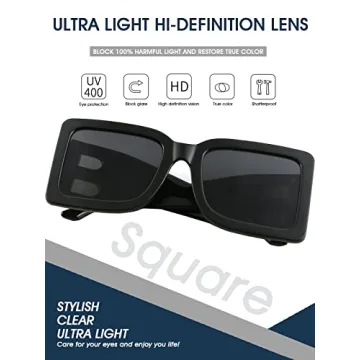Stylish PORADAY Square Sunglasses with UV400 Protection