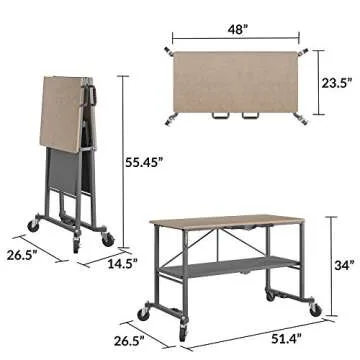 COSCO SmartFold Portable Workbench with Locking Casters