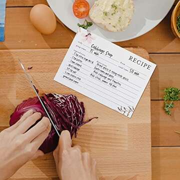 Avercado Set of 100 Thick Double Sided Recipe Cards 4x6 Inches | Floral Recipe Binder Cards for Wedd...