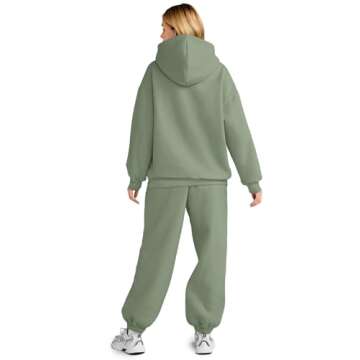 AUTOMET Sweatsuits Women 2 Piece Outfit Lounge Two Piece Sets Fall Fashion 2025 Tracksuits Oversized Sweatshirt and Sweatpants Casual Teen Girls Clothing Green S