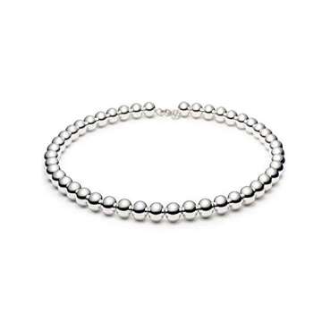 Verona Jewelers Sterling Silver 4MM-10M Italian Bead Ball Chain Bracelet- Handmade Bead Italian Brac...