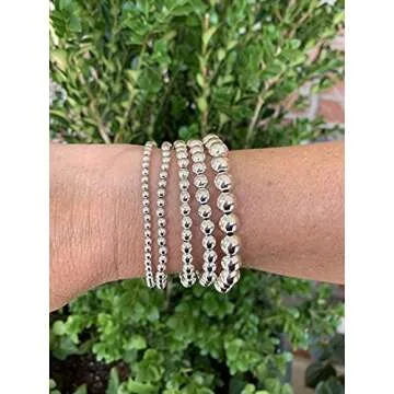 Elegant Made in Italy Sterling Silver Bead Bracelet