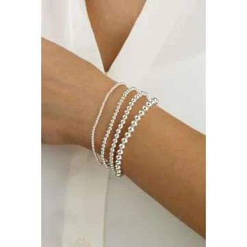 Elegant Made in Italy Sterling Silver Bead Bracelet