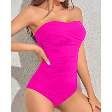 Stylish Yonique Strapless One Piece Swimwear for Women